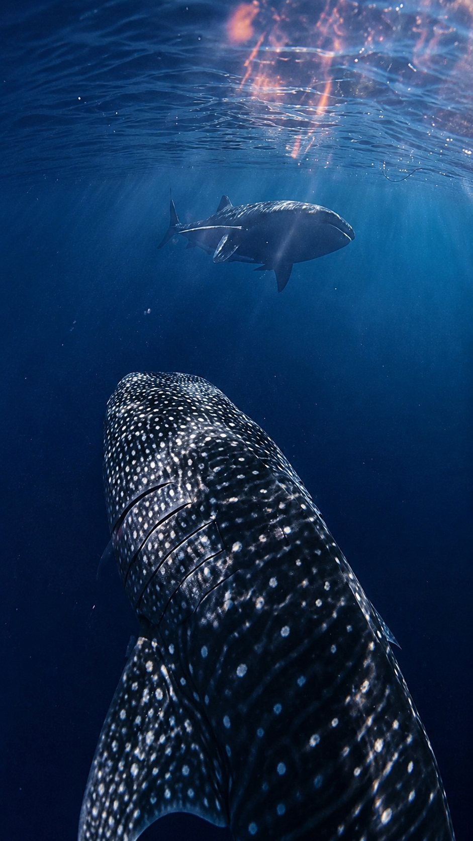 Close-up whale shark in Sumbawa waters